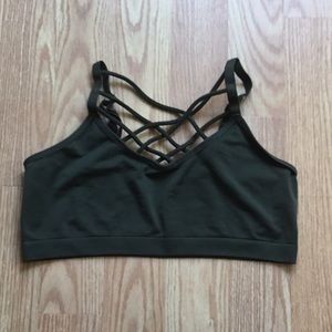Olive green crop top